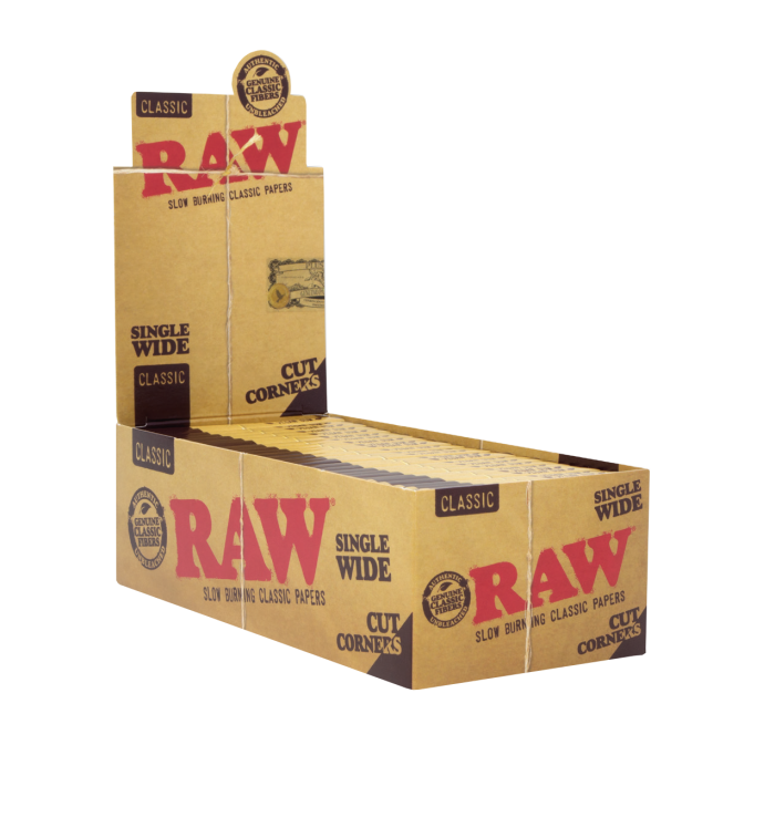 RAW SINGLE WIDE ROLLING PAPERS - CLASSIC x50 pcs